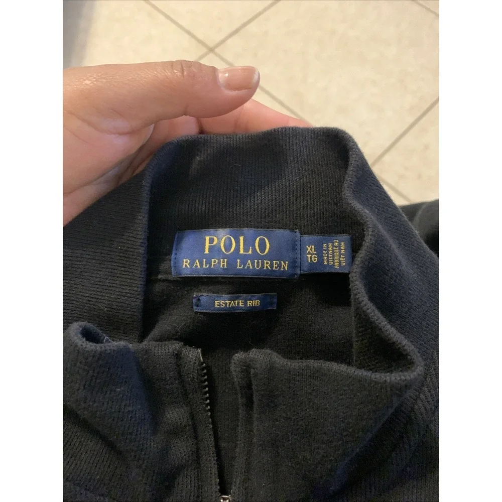 polo ralph lauren mens polo shirt Long sleeve Size XL Black 100 Cotton